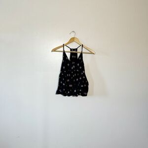 Black Express Patterned Hi-Low Tank Size XS EUC